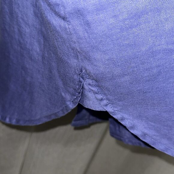 J.Jill S Love Linen Blue Long Sleeve Button Down Collared Essential Shirt - Picture 8 of 14